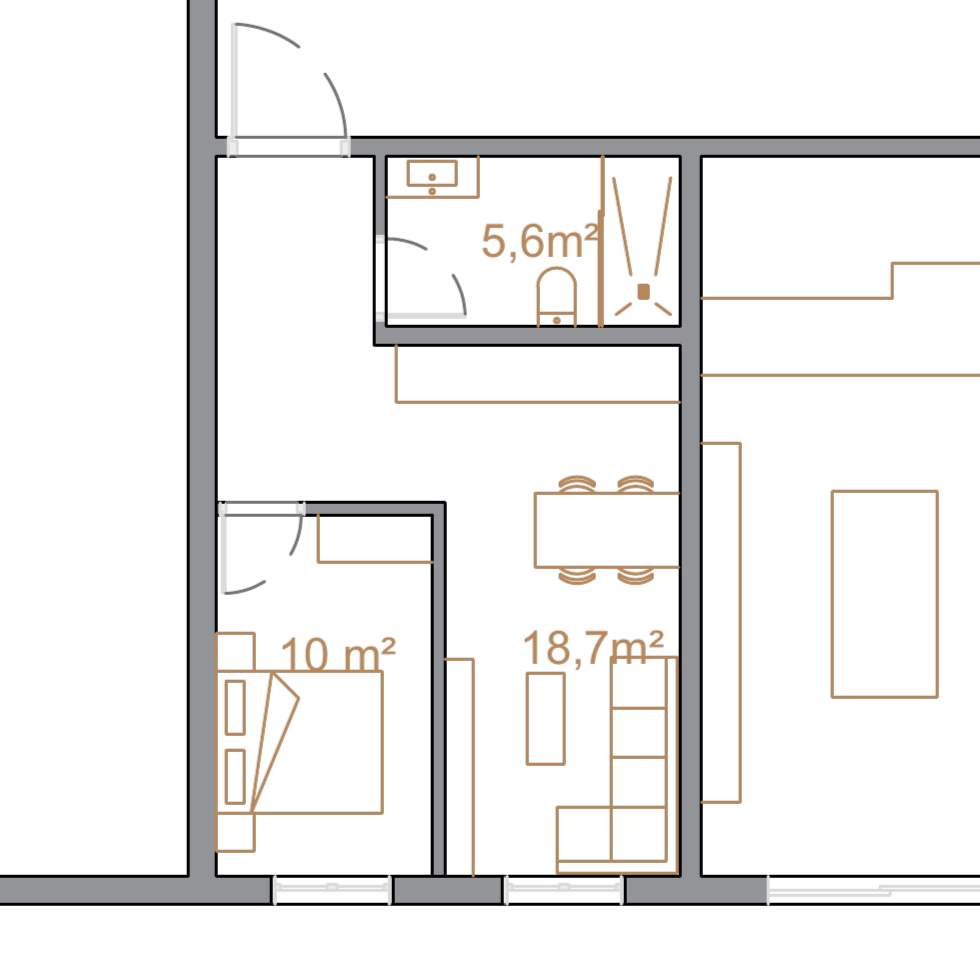 Plano de vivienda después de la transformación